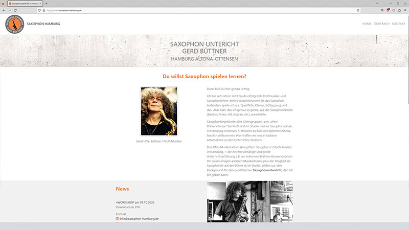 Saxophon Unterricht Gerd Büttner